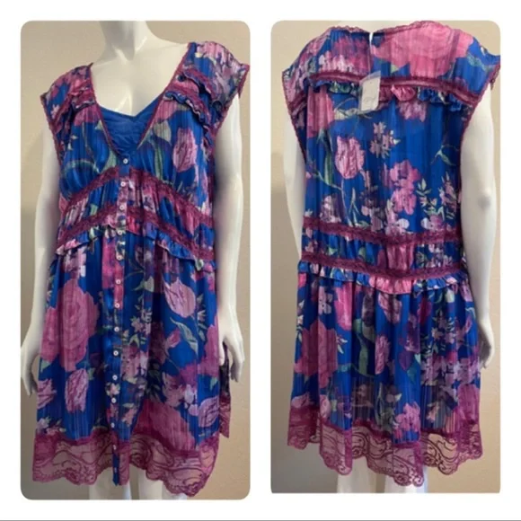 Free People SPRING FLING MINI DRESS SIZE LARGE - Picture 16 of 16